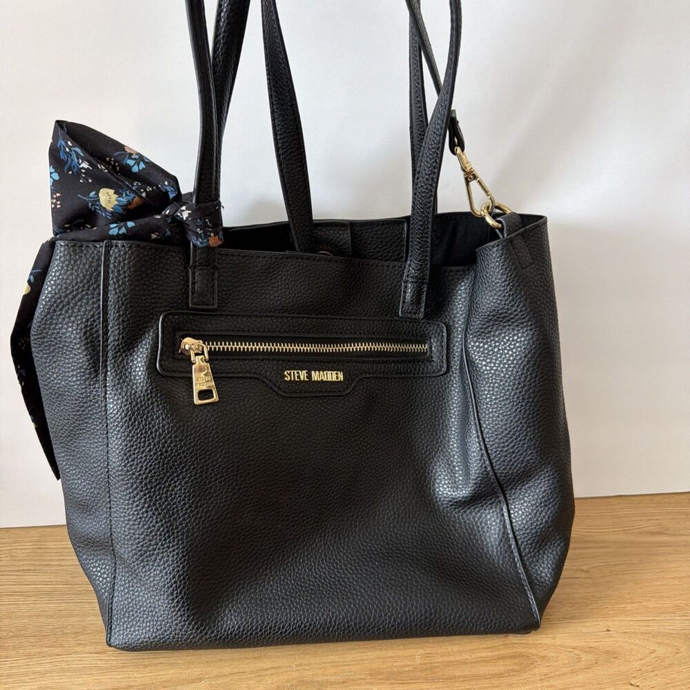 Steve Madden BMarie Purse black with bow scarf crossbody shoulder